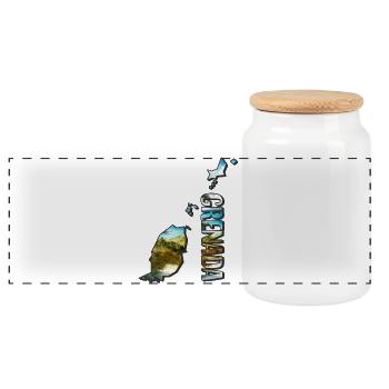 Carte à l’aquarelle de la Grenade - Boîte à biscuits avec couvercle en bois - blanc - Devant