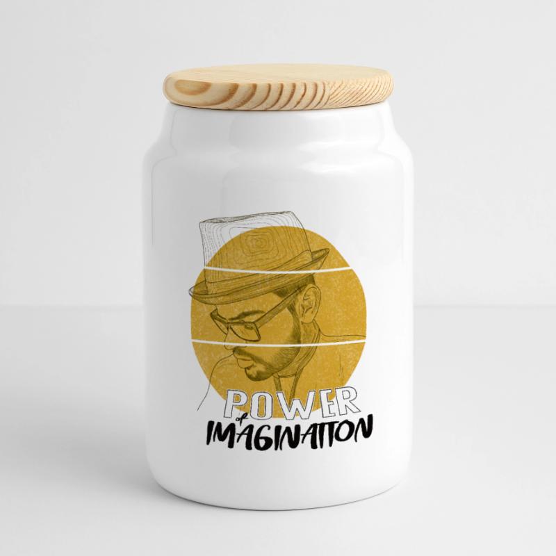 Power Imagination – Creative Statement Design Panoramic Cookie Jar with Wooden Lid
