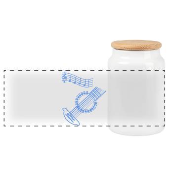 Guitar musician - Panoramic Cookie Jar with Wooden Lid - white - Front