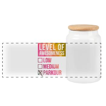 Parkour - Panoramic Cookie Jar with Wooden Lid - white - Front