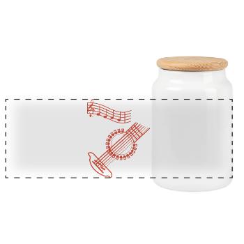 Musicien guitare - Boîte à biscuits avec couvercle en bois - blanc - Devant