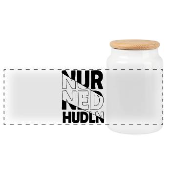 nur ned hudln - nur mit der Ruhe, Dialekt - Boîte à biscuits avec couvercle en bois - blanc - Devant