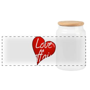 LOVE AFFAIR - Panoramic Cookie Jar with Wooden Lid - white - Front