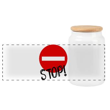 STOP. PANNEAU. PAPA. MOTO. DRÔLE. VOITURE - Boîte à biscuits avec couvercle en bois - blanc - Devant