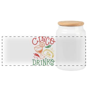 Cinco de Mayo Tequila mexikanische Trinkparty - Panorama Keksdose mit Holzdeckel - Weiß - Vorne