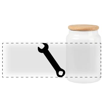Wrench Silhoue - Panoramic Cookie Jar with Wooden Lid - white - Front