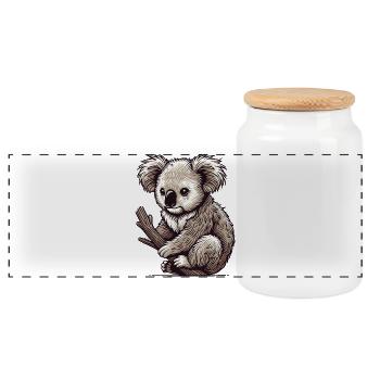 Koala - Boîte à biscuits avec couvercle en bois - blanc - Devant