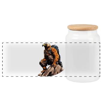 Adler Hiking / Mountaineering Adler - Panoramic Cookie Jar with Wooden Lid - white - Front