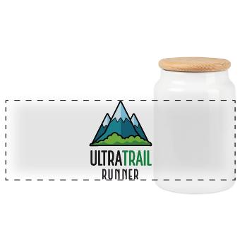 UltraTrail Runner - Panoramic Cookie Jar with Wooden Lid - white - Front