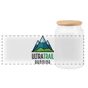 Ultra Trail Running - Boîte à biscuits avec couvercle en bois - blanc - Devant