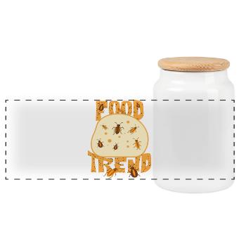 Insect Bread - Panoramic Cookie Jar with Wooden Lid - white - Front