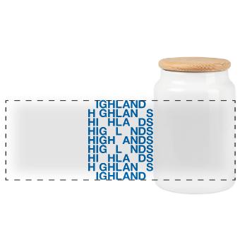 HIGHLANDS Scotland Flag - Panorama Keksdose mit Holzdeckel - Weiß - Vorne