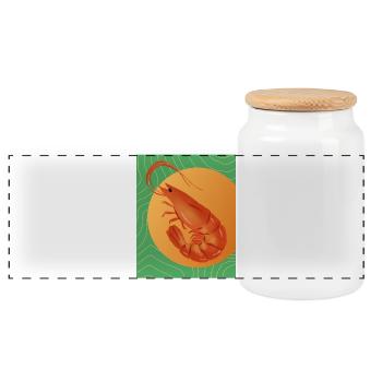 Maximalist Shrimp - Panorama Keksdose mit Holzdeckel - Weiß - Vorne