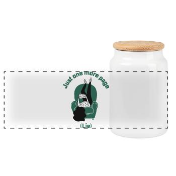 Just One More (Lie) - Panoramic Cookie Jar with Wooden Lid - white - Front