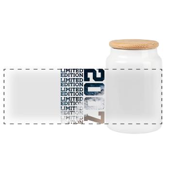 LIMITED EDITION 2007 19 YEARS 19TH BIRTHDAY - Panoramic Cookie Jar with Wooden Lid - white - Front
