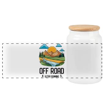 Ultra Running - Off Road - Panoramic Cookie Jar with Wooden Lid - white - Front