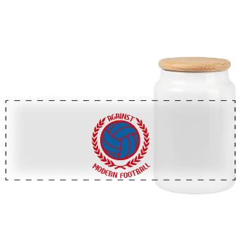 Contre le football moderne - Boîte à biscuits avec couvercle en bois - blanc - Devant