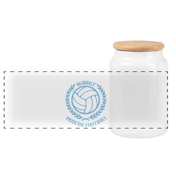 Against Modern Football - Panoramic Cookie Jar with Wooden Lid - white - Front