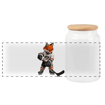 Hockey sur glace des Foxes - Boîte à biscuits avec couvercle en bois - blanc - Devant