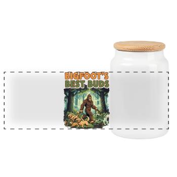 Bigfoot’s Best Buds Forest Dog Walk - Boîte à biscuits avec couvercle en bois - blanc - Devant