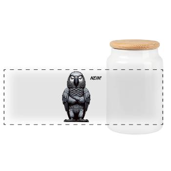 Nein Graupapagei Papagei Papageibesitzer Vogel - Panorama Keksdose mit Holzdeckel - Weiß - Vorne
