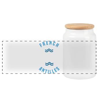 Iles Caraibes French Antilles Tropical - Boîte à biscuits avec couvercle en bois - blanc - Devant
