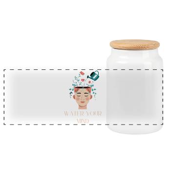 L'eau pour la conception de la mentalité des pensées - Boîte à biscuits avec couvercle en bois - blanc - Devant