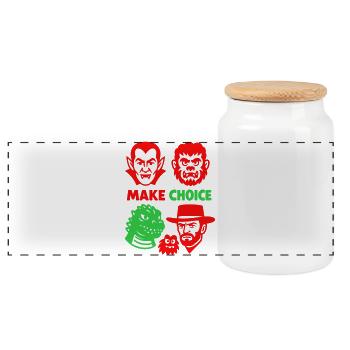 Quel monstre aimerais-tu ? - Boîte à biscuits avec couvercle en bois - blanc - Devant