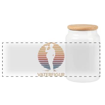 Dad with Beer Belly Funny Ironic Father Figure - Panoramic Cookie Jar with Wooden Lid - white - Front