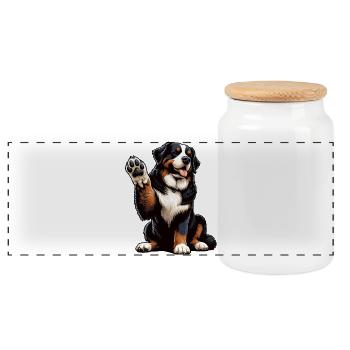 Bouvier bernois, chiens de montagne, propriétaires de chiens de montagne - Boîte à biscuits avec couvercle en bois - blanc - Devant