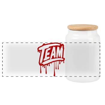 Team Graffiti - Panorama Keksdose mit Holzdeckel - Weiß - Vorne