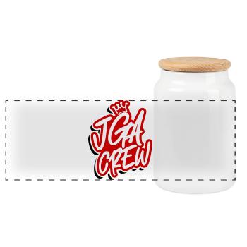 Jga Crew Junggesellenabschied - Panorama Keksdose mit Holzdeckel - Weiß - Vorne