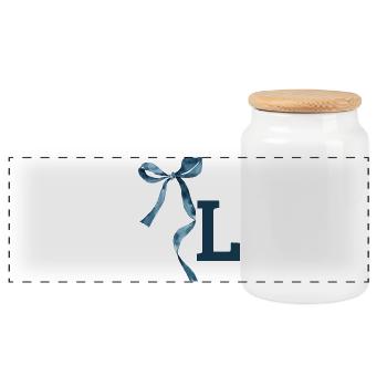 Monogramm l Geschenkidee - Panorama Keksdose mit Holzdeckel - Weiß - Vorne