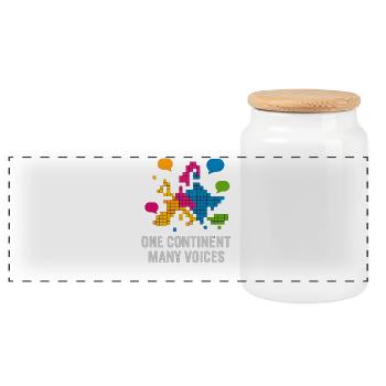 Diversité des voix en Europe Langues - Boîte à biscuits avec couvercle en bois - blanc - Devant
