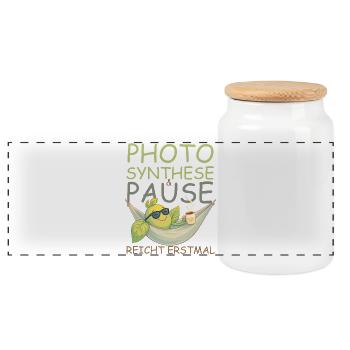 Pause, café, soleil, ça suffit ! - Boîte à biscuits avec couvercle en bois - blanc - Devant