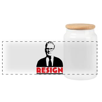 Kier Starmer démissionne Graphique - Boîte à biscuits avec couvercle en bois - blanc - Devant