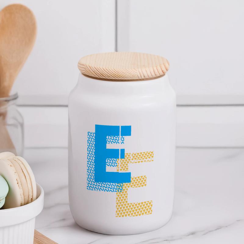Conception E Boîte à biscuits avec couvercle en bois