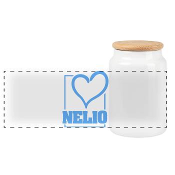 Baccalauréat Nelio - Boîte à biscuits avec couvercle en bois - blanc - Devant