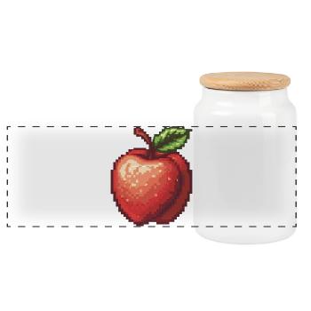 Pixel rétro Apple - Boîte à biscuits avec couvercle en bois - blanc - Devant