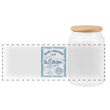 Blue Lagoon Tahiti Surf Art Bora Bora - Boîte à biscuits avec couvercle en bois - blanc - Devant