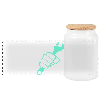 Clé à vis Power Fist - Boîte à biscuits avec couvercle en bois - blanc - Devant