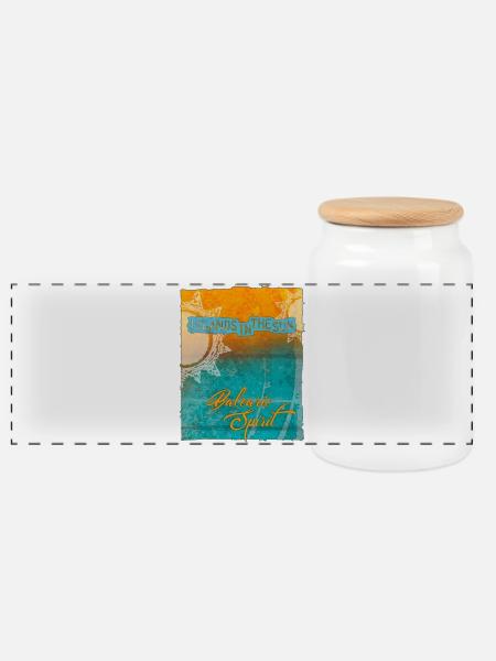 Balearic Islands in the Sun - Panoramic Cookie Jar with Wooden Lid - white