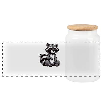 Parlez à la patte Waschbär Waschbären Raton laveur - Boîte à biscuits avec couvercle en bois - blanc - Devant