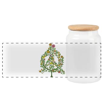 Blumige Ruhe – wo die Natur Harmonie findet - Panorama Keksdose mit Holzdeckel - Weiß - Vorne