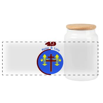 Maine et Loire 49 logo revisited - Panoramic Cookie Jar with Wooden Lid - white - Front