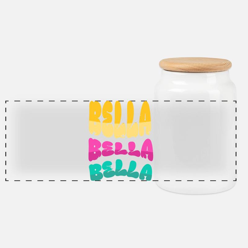 Bella - Panorama Keksdose mit Holzdeckel - Weiß