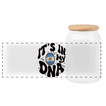 Argentinische DNA Argentinien Flagge Hispanisch - Panorama Keksdose mit Holzdeckel - Weiß - Vorne