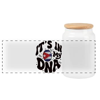 ADN cubain Cuba Drapeau hispanique - Boîte à biscuits avec couvercle en bois - blanc - Devant