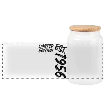 Limited Edition Est. 1956 - Panorama Keksdose mit Holzdeckel - Weiß - Vorne