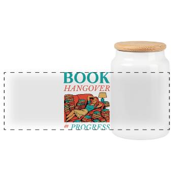Livre Hangover in Progress - Boîte à biscuits avec couvercle en bois - blanc - Devant